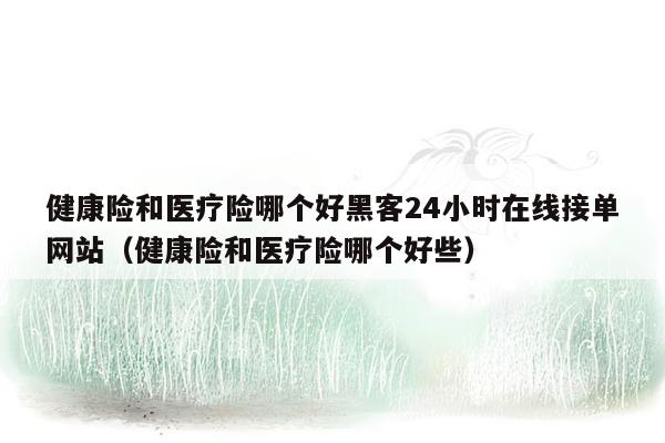 健康险和医疗险哪个好黑客24小时在线接单网站（健康险和医疗险哪个好些）