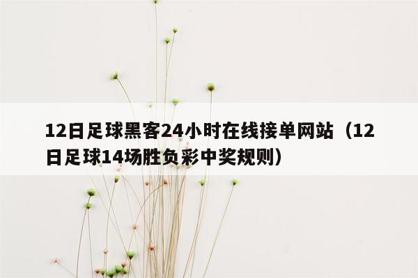 12日足球黑客24小时在线接单网站（12日足球14场胜负彩中奖规则）