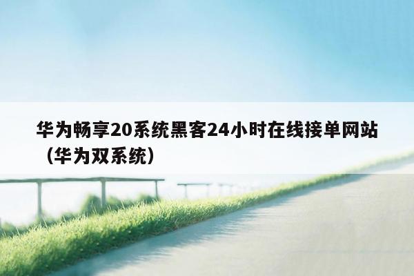 华为畅享20系统黑客24小时在线接单网站（华为双系统）