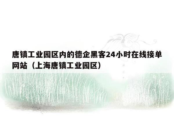 唐镇工业园区内的德企黑客24小时在线接单网站（上海唐镇工业园区）