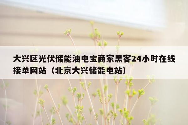 大兴区光伏储能油电宝商家黑客24小时在线接单网站（北京大兴储能电站）