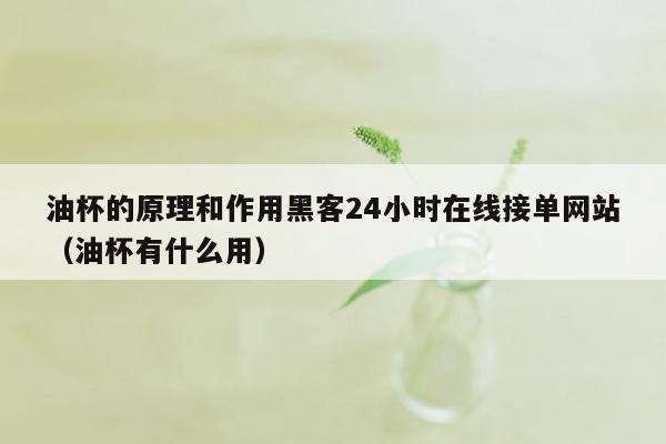 油杯的原理和作用黑客24小时在线接单网站（油杯有什么用）