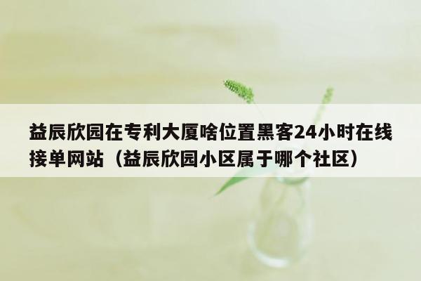 益辰欣园在专利大厦啥位置黑客24小时在线接单网站（益辰欣园小区属于哪个社区）