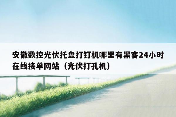 安徽数控光伏托盘打钉机哪里有黑客24小时在线接单网站（光伏打孔机）