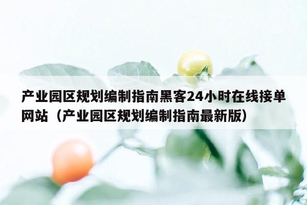 产业园区规划编制指南黑客24小时在线接单网站（产业园区规划编制指南最新版）