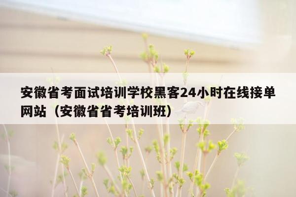 安徽省考面试培训学校黑客24小时在线接单网站（安徽省省考培训班）