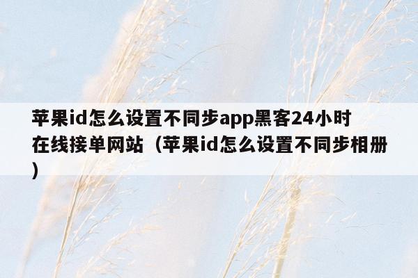 苹果id怎么设置不同步app黑客24小时在线接单网站（苹果id怎么设置不同步相册）