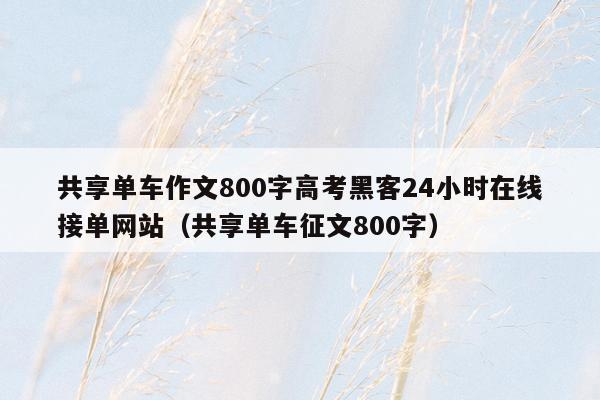 共享单车作文800字高考黑客24小时在线接单网站（共享单车征文800字）