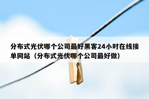 分布式光伏哪个公司最好黑客24小时在线接单网站（分布式光伏哪个公司最好做）