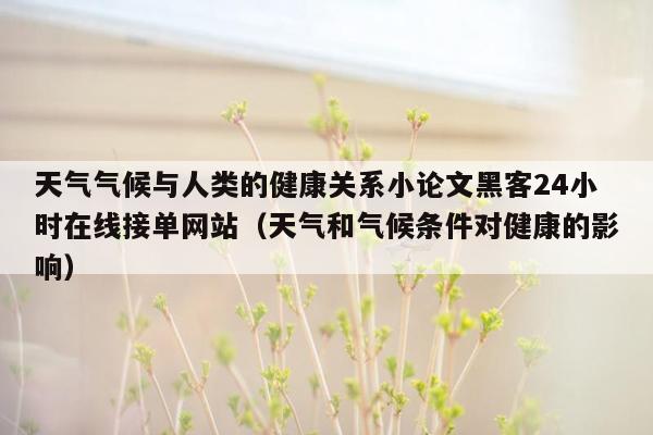 天气气候与人类的健康关系小论文黑客24小时在线接单网站（天气和气候条件对健康的影响）