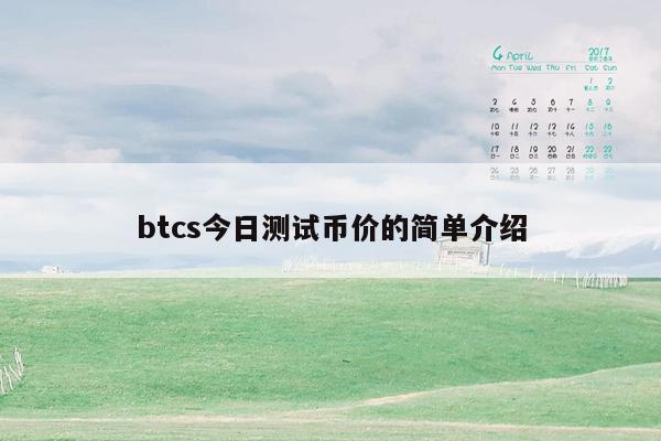 btcs今日测试币价的简单介绍