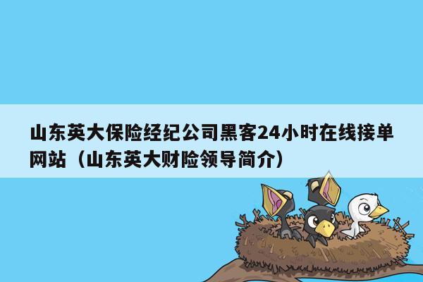 山东英大保险经纪公司黑客24小时在线接单网站（山东英大财险领导简介）