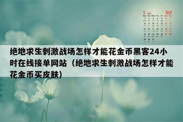 绝地求生刺激战场怎样才能花金币黑客24小时在线接单网站（绝地求生刺激战场怎样才能花金币买皮肤）