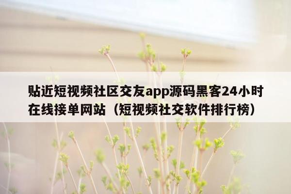 贴近短视频社区交友app源码黑客24小时在线接单网站（短视频社交软件排行榜）