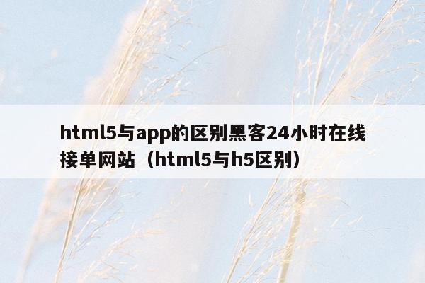 html5与app的区别黑客24小时在线接单网站（html5与h5区别）