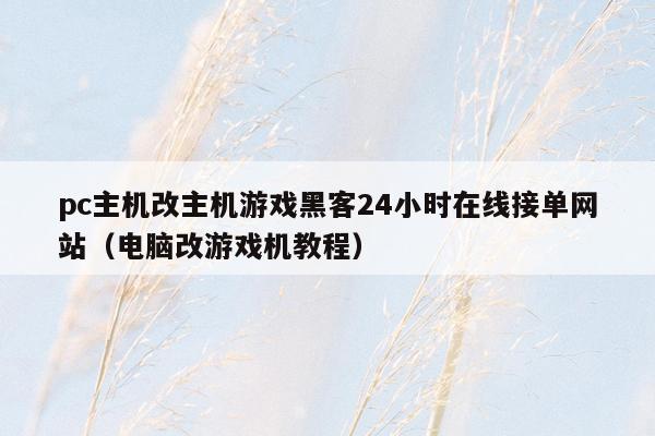 pc主机改主机游戏黑客24小时在线接单网站（电脑改游戏机教程）