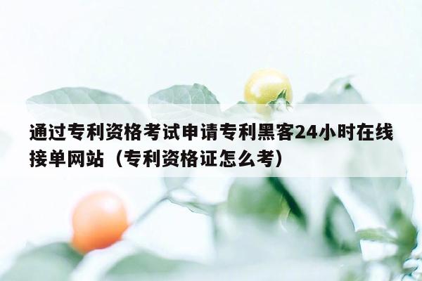 通过专利资格考试申请专利黑客24小时在线接单网站（专利资格证怎么考）