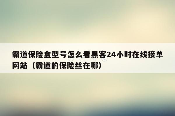 霸道保险盒型号怎么看黑客24小时在线接单网站（霸道的保险丝在哪）