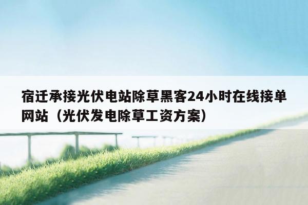 宿迁承接光伏电站除草黑客24小时在线接单网站（光伏发电除草工资方案）