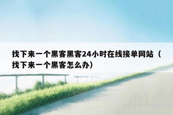 找下来一个黑客黑客24小时在线接单网站（找下来一个黑客怎么办）