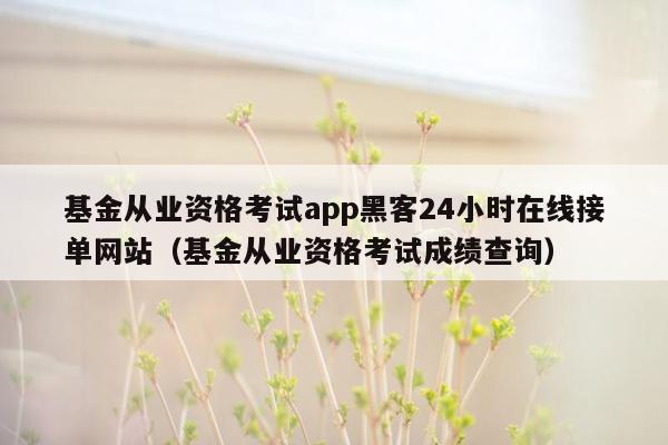 基金从业资格考试app黑客24小时在线接单网站（基金从业资格考试成绩查询）