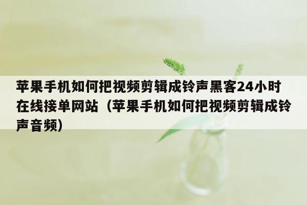 苹果手机如何把视频剪辑成铃声黑客24小时在线接单网站（苹果手机如何把视频剪辑成铃声音频）