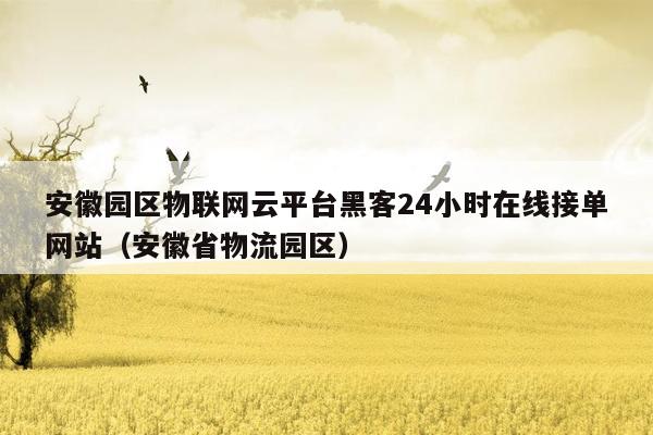 安徽园区物联网云平台黑客24小时在线接单网站（安徽省物流园区）