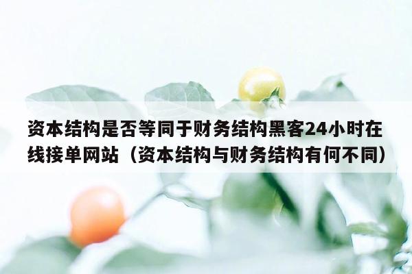 资本结构是否等同于财务结构黑客24小时在线接单网站（资本结构与财务结构有何不同）