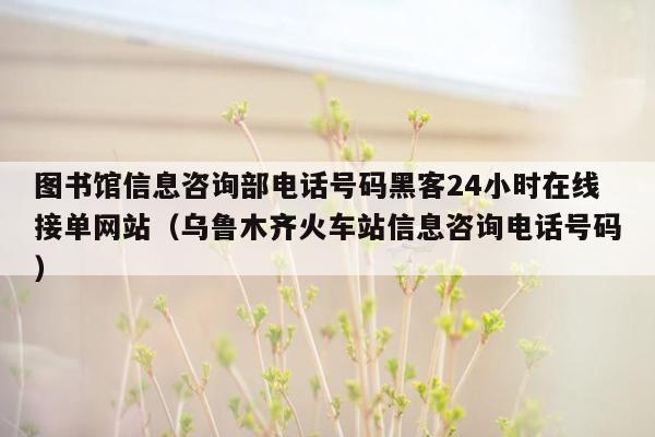 图书馆信息咨询部电话号码黑客24小时在线接单网站（乌鲁木齐火车站信息咨询电话号码）