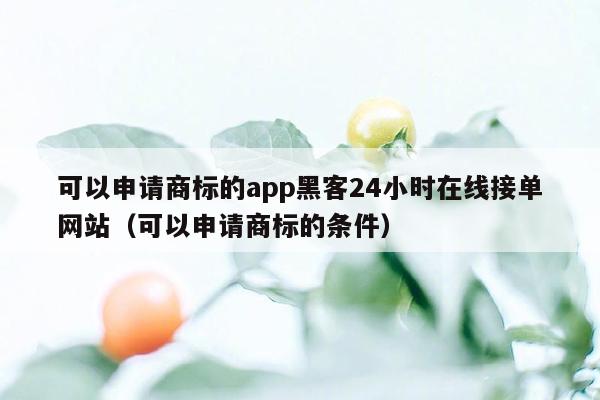 可以申请商标的app黑客24小时在线接单网站（可以申请商标的条件）