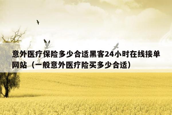 意外医疗保险多少合适黑客24小时在线接单网站（一般意外医疗险买多少合适）