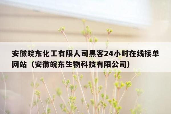 安徽皖东化工有限人司黑客24小时在线接单网站（安徽皖东生物科技有限公司）