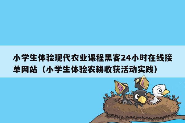 小学生体验现代农业课程黑客24小时在线接单网站（小学生体验农耕收获活动实践）