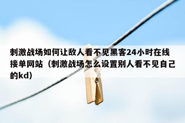 刺激战场如何让敌人看不见黑客24小时在线接单网站（刺激战场怎么设置别人看不见自己的kd）