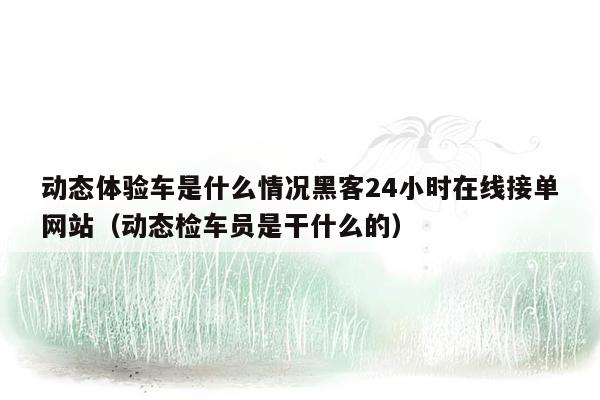 动态体验车是什么情况黑客24小时在线接单网站（动态检车员是干什么的）