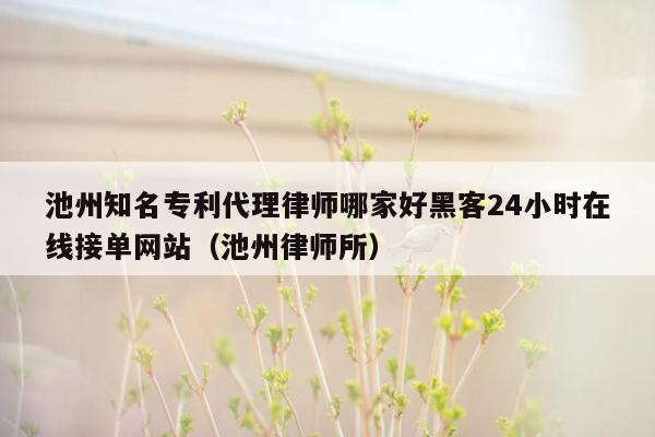 池州知名专利代理律师哪家好黑客24小时在线接单网站（池州律师所）