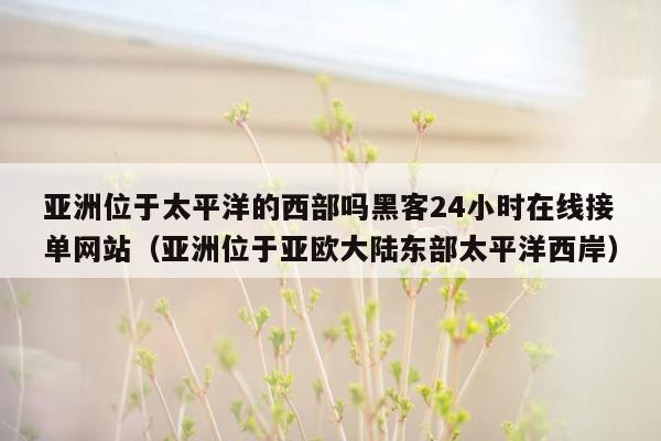 亚洲位于太平洋的西部吗黑客24小时在线接单网站（亚洲位于亚欧大陆东部太平洋西岸）