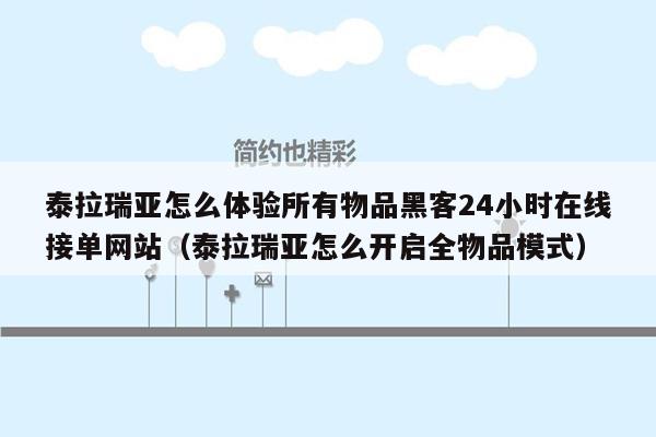 泰拉瑞亚怎么体验所有物品黑客24小时在线接单网站（泰拉瑞亚怎么开启全物品模式）