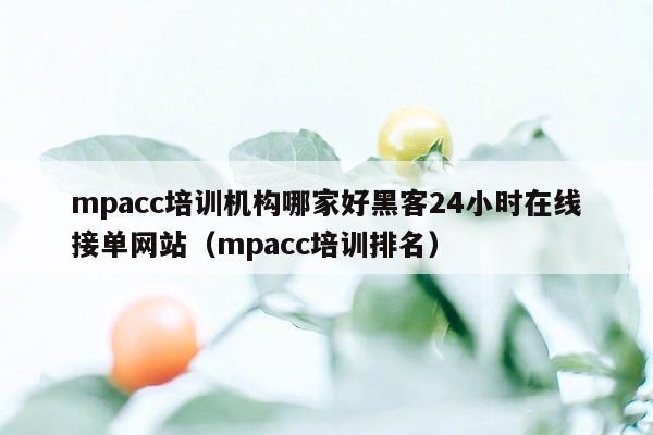 mpacc培训机构哪家好黑客24小时在线接单网站（mpacc培训排名）