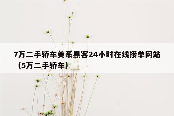 7万二手轿车美系黑客24小时在线接单网站（5万二手轿车）