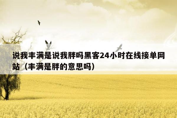 说我丰满是说我胖吗黑客24小时在线接单网站（丰满是胖的意思吗）