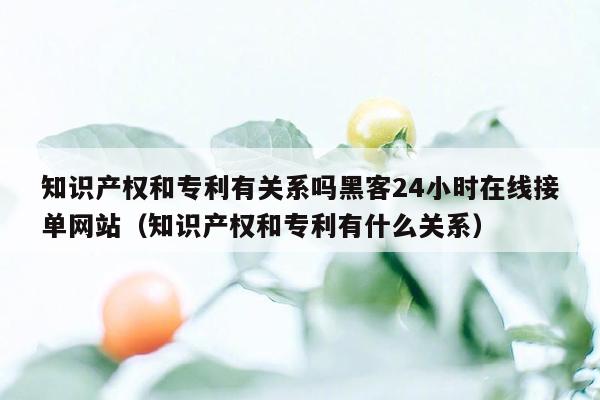 知识产权和专利有关系吗黑客24小时在线接单网站（知识产权和专利有什么关系）