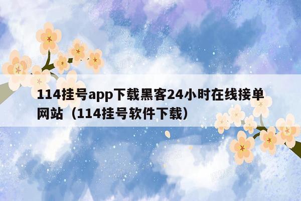 114挂号app下载黑客24小时在线接单网站（114挂号软件下载）