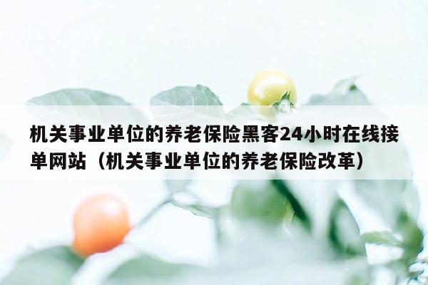 机关事业单位的养老保险黑客24小时在线接单网站（机关事业单位的养老保险改革）