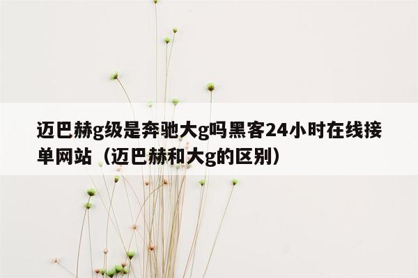 迈巴赫g级是奔驰大g吗黑客24小时在线接单网站（迈巴赫和大g的区别）