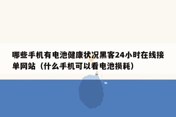 哪些手机有电池健康状况黑客24小时在线接单网站（什么手机可以看电池损耗）