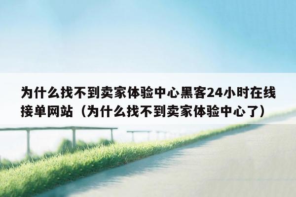 为什么找不到卖家体验中心黑客24小时在线接单网站（为什么找不到卖家体验中心了）