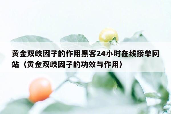 黄金双歧因子的作用黑客24小时在线接单网站（黄金双歧因子的功效与作用）