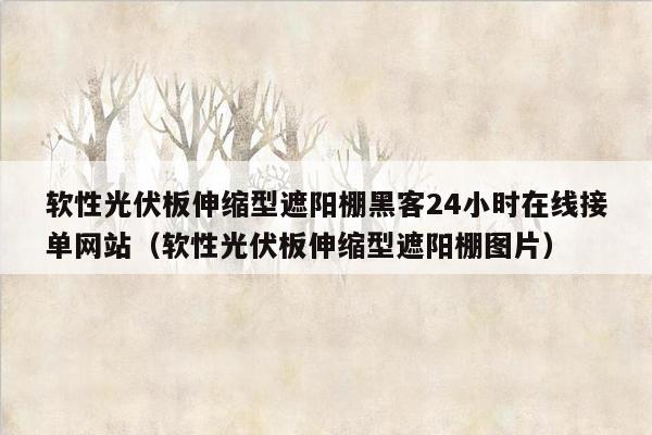 软性光伏板伸缩型遮阳棚黑客24小时在线接单网站（软性光伏板伸缩型遮阳棚图片）