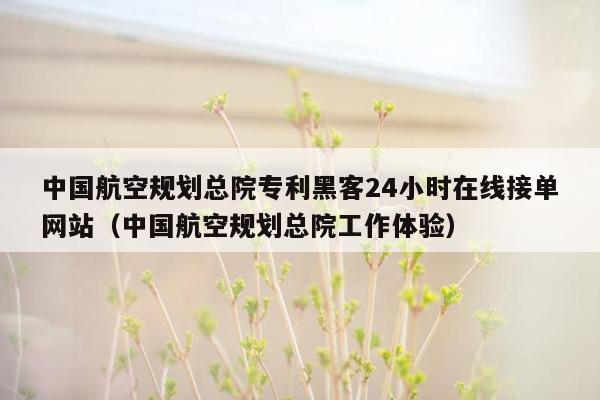 中国航空规划总院专利黑客24小时在线接单网站（中国航空规划总院工作体验）